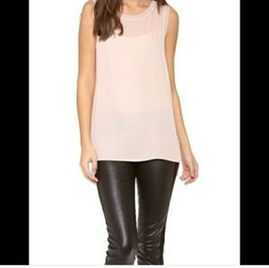 VINCE Mixed Media Silk Blend Tank size Medium